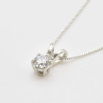 Stylish Created CZ Pendant in 925 Sterling Silver, ideal for special occasions and an April birthstone gift.