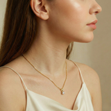 Captivating 18k Gold Vermeil Pendant set with Round Created White CZ, a timeless gift for birthdays and daily elegance.