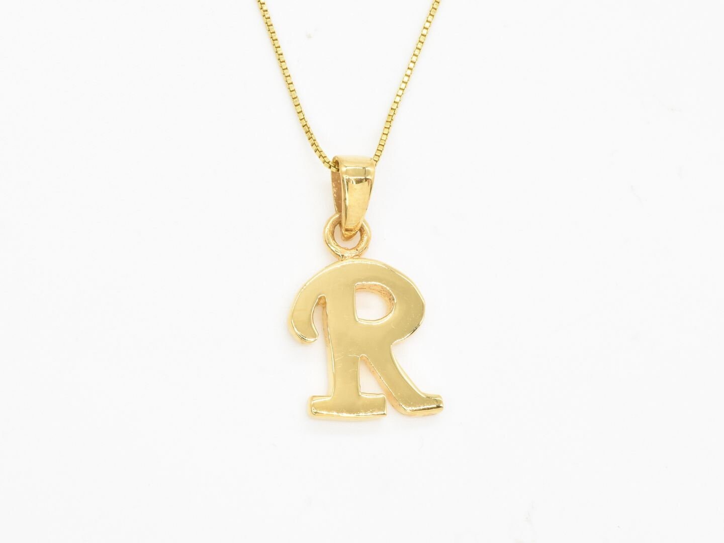 Gold Letter R Pendant - Capital R Necklace - Alphabet Letter Necklace ...