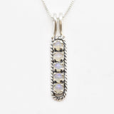Gold Opal Pendant - Fire Opal Necklace - Vertical Opal Pendant