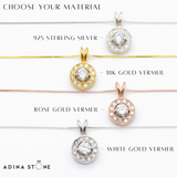 Gold Opal Pendant - Fire Opal Necklace - Vertical Opal Pendant