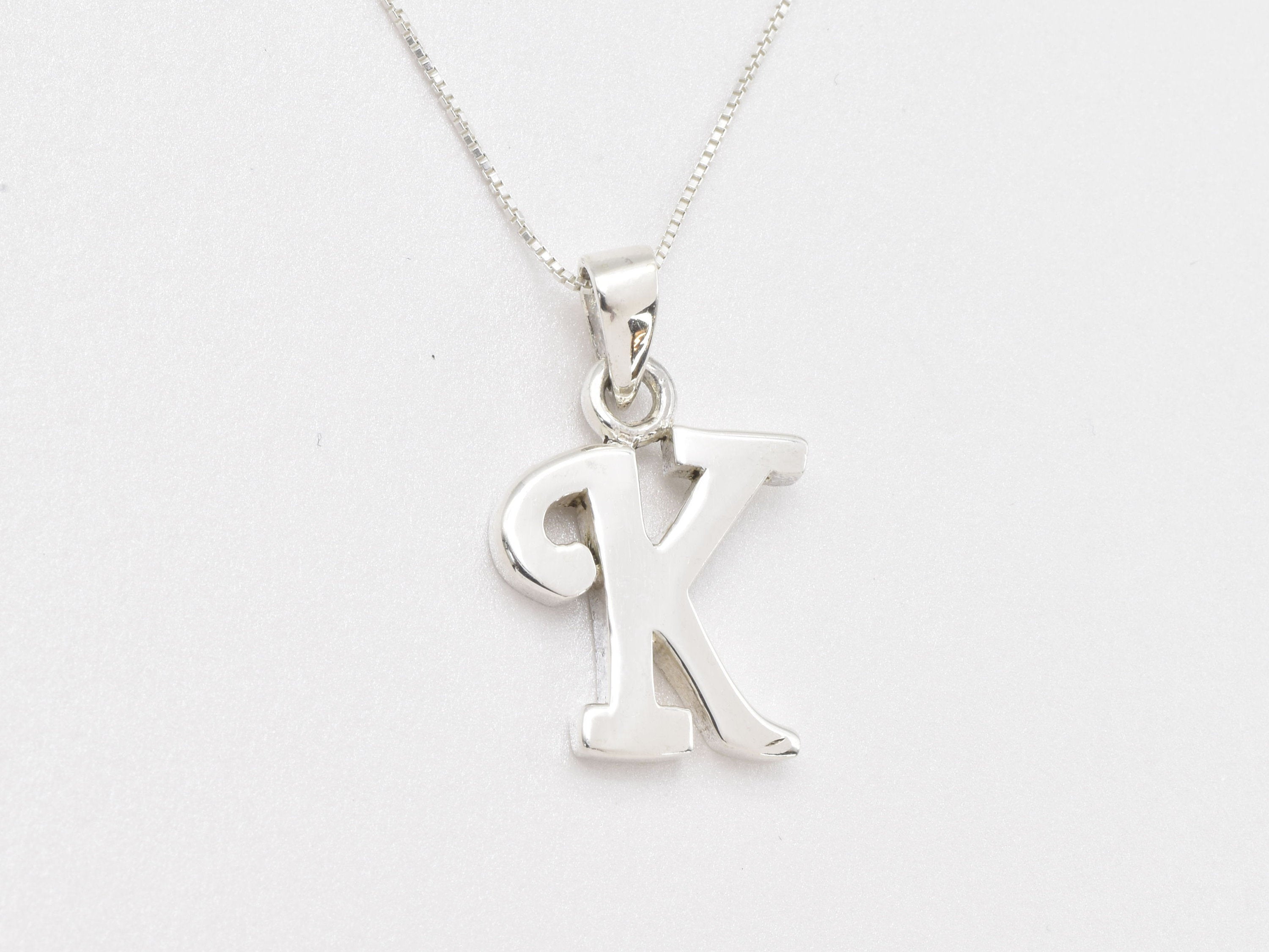 Letter K Gold Pendant - Initial K Necklace, Alphabet Gold Pendant