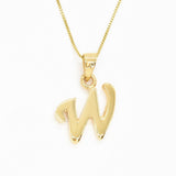 Letter W Pendant - Name Initial Necklace - Personalized Gift