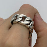 Chunky Chain Ring - Silver Chain Ring - Heavy Chain Band