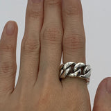Chunky Chain Ring - Silver Chain Ring - Heavy Chain Band