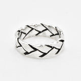 Gold Braided Band - Gold Chain Ring, Unique Wedding Band