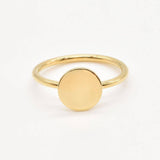 Circle Disc Ring - Geometric Circle Ring - Silver Disc Ring