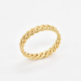 Gold Twisted Ring - Stackable Band, Modern Gold Band