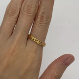 Gold Twisted Ring - Stackable Band, Modern Gold Band