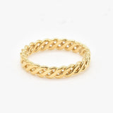 Gold Twisted Ring - Stackable Band, Modern Gold Band