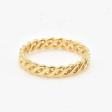 Gold Twisted Ring - Stackable Band, Modern Gold Band