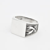Gold Swords Ring - Plain Signet Band, Pirate Swords Ring