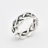 Gold Weaved Knot Band - Open Weave Celtic Ring, Vintage Pretzel Ring