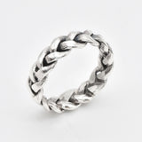 Gold Braided Band - Chain Link Ring, Unique Braided Wedding Band