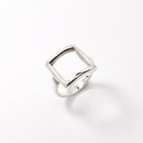 Gold Square Ring - Hollow Square Band, Gold Geometric Ring