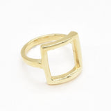 Silver Square Ring - Geometric Ring - Open Square Ring