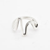 Gold Heartbeat Ring - Pulse Wave Band, Gold Zigzag Ring