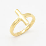 Sideways Cross Ring - Silver Cross Ring- Minimalist Cross Ring