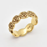 Rose Eternity Ring - Gold Flower Band - Infinity Roses Ring