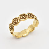 Rose Eternity Ring - Gold Flower Band - Infinity Roses Ring