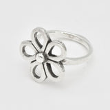 Hollow Flower Ring - Gold Flower Band, Big Flower Ring