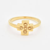 Silver Cross Ring - Cross Band - Dotted Cross Ring