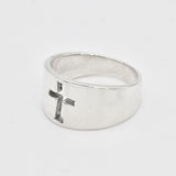 Cross Wide Band - Cut Out Cross Ring - Silver Cross Ring