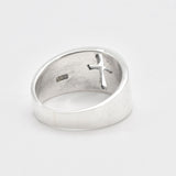 Cross Wide Band - Cut Out Cross Ring - Silver Cross Ring