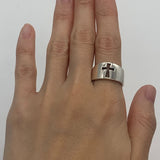 Cross Wide Band - Cut Out Cross Ring - Silver Cross Ring