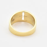 Hollow Cross Ring - Gold Cross Thick Band, Gold Christian Ring