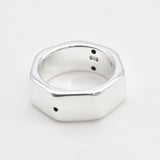 Nut Shaped Ring - Silver Hex Ring - Silver Nut Ring