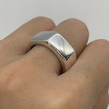 Nut Shaped Ring - Silver Hex Ring - Silver Nut Ring