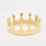 Gold Crown Ring - Gold Queen Band - Princess Ring