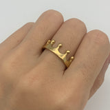 Gold Crown Ring - Gold Queen Band - Princess Ring