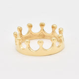 Gold Crown Ring - Gold Queen Band - Princess Ring