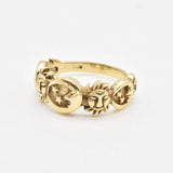 Sun and Moon Ring - Gold Astrology Ring, Celestial Band