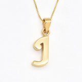 Rose Gold Letter J Pendant - Alphabet Letter Necklace - Letter J Pendant