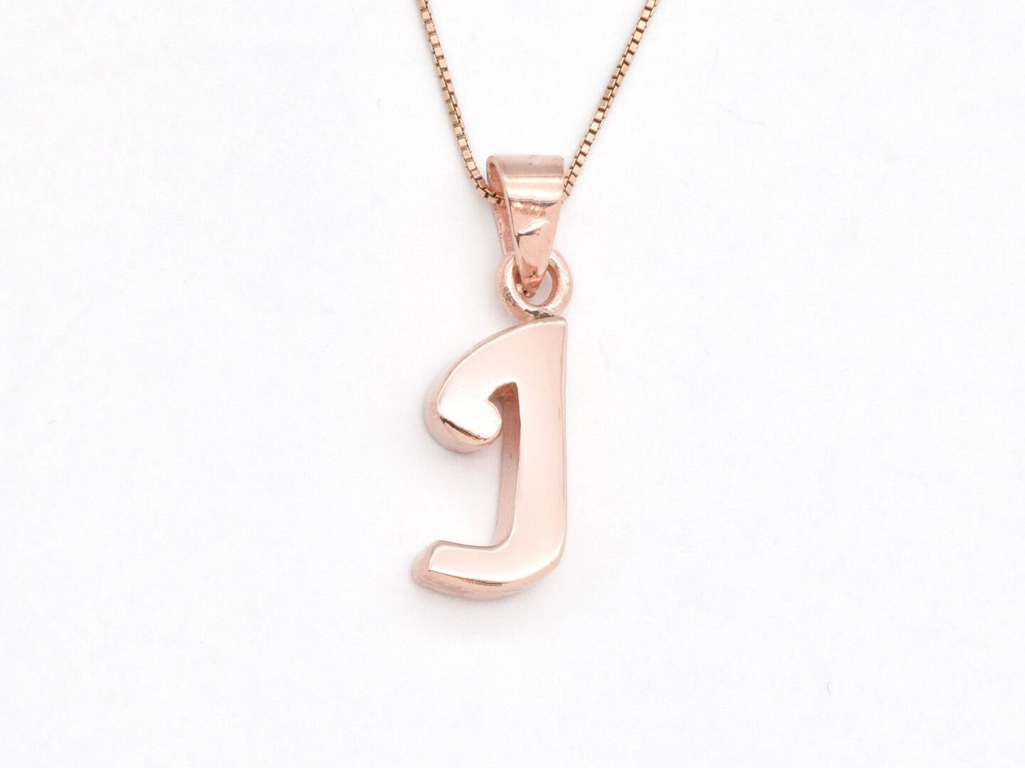 Gold Letter J Pendant - Alphabet Letter Necklace, Big Letter J Pendant