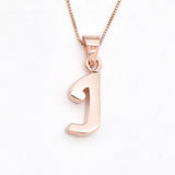 Gold Letter J Pendant - Alphabet Letter Necklace, Big Letter J Pendant