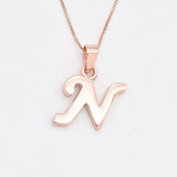 Gold Letter N Pendant - Alphabet Letter Necklace - Initial Letter N Pendant