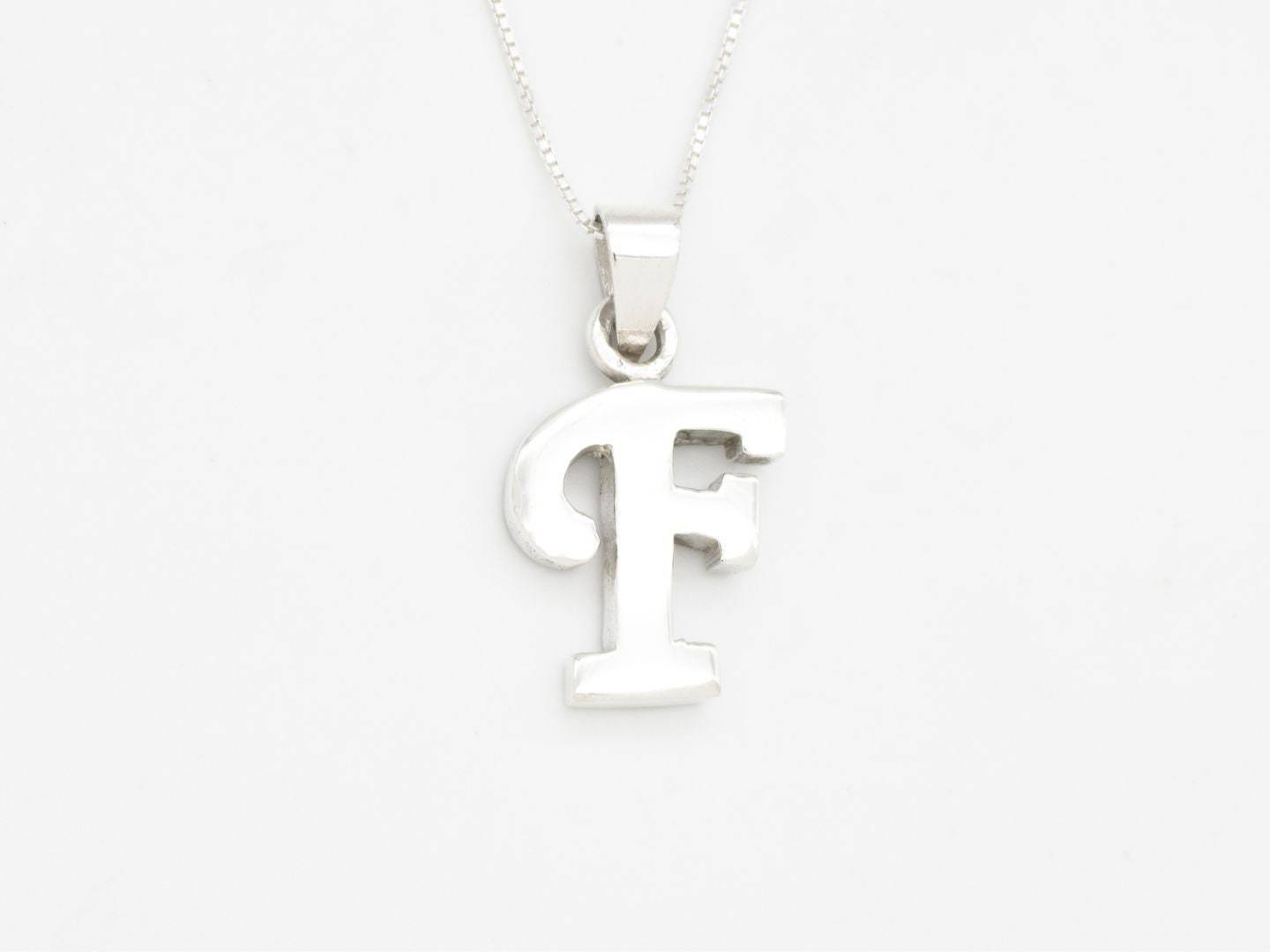 Gold Letter F Pendant - Alphabet Letter Necklace, Initial Letter F Pendant