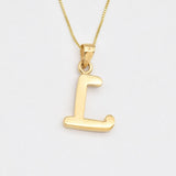 Rose Gold Letter L Pendant - Alphabet Letter Necklace-  Initial L Necklace