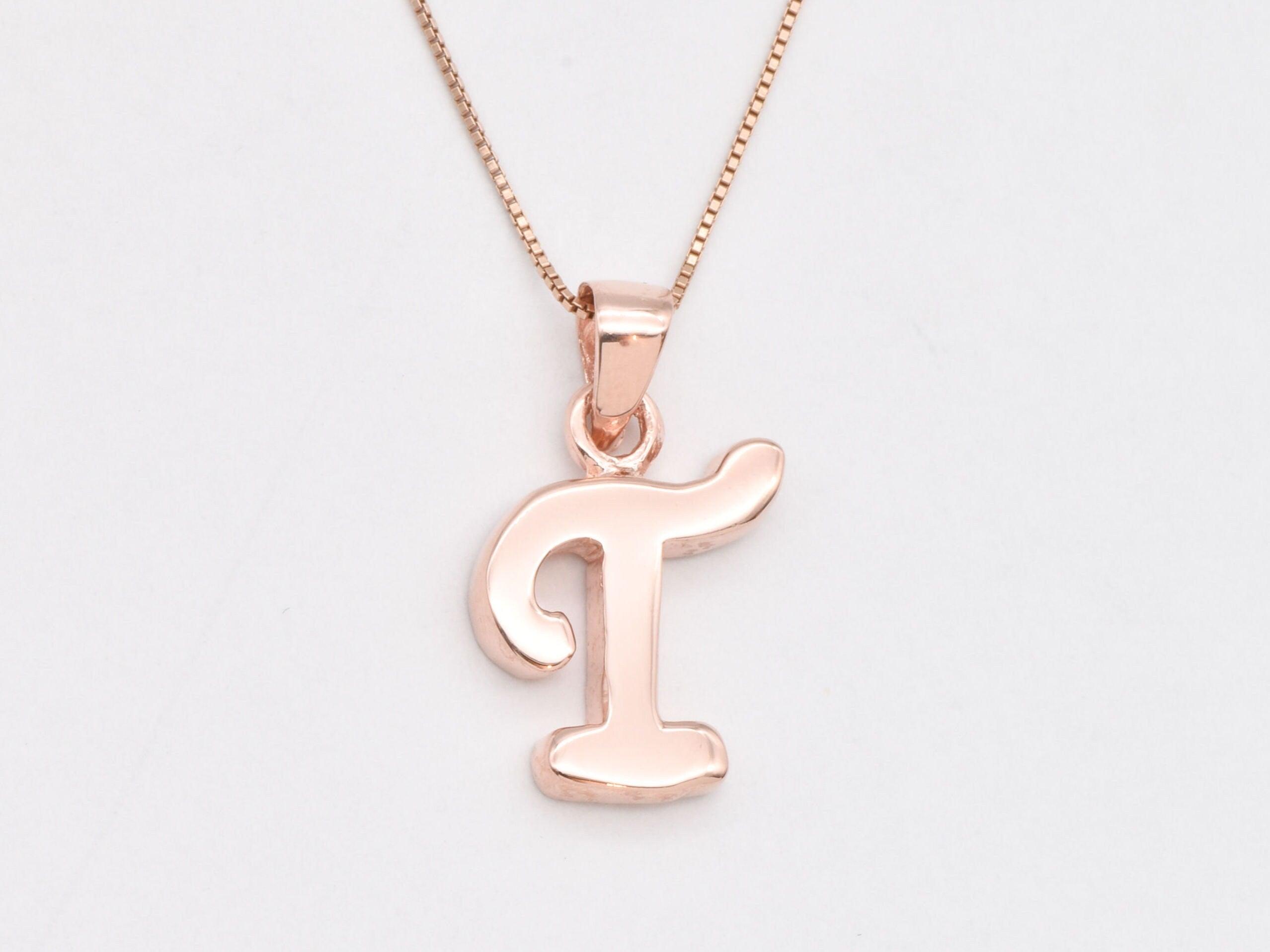 Letter T Gold Pendant - Alphabet Letter Necklace - Initial Letter
