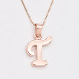 Letter T Gold Pendant - Alphabet Letter Necklace - Initial Letter T Necklace