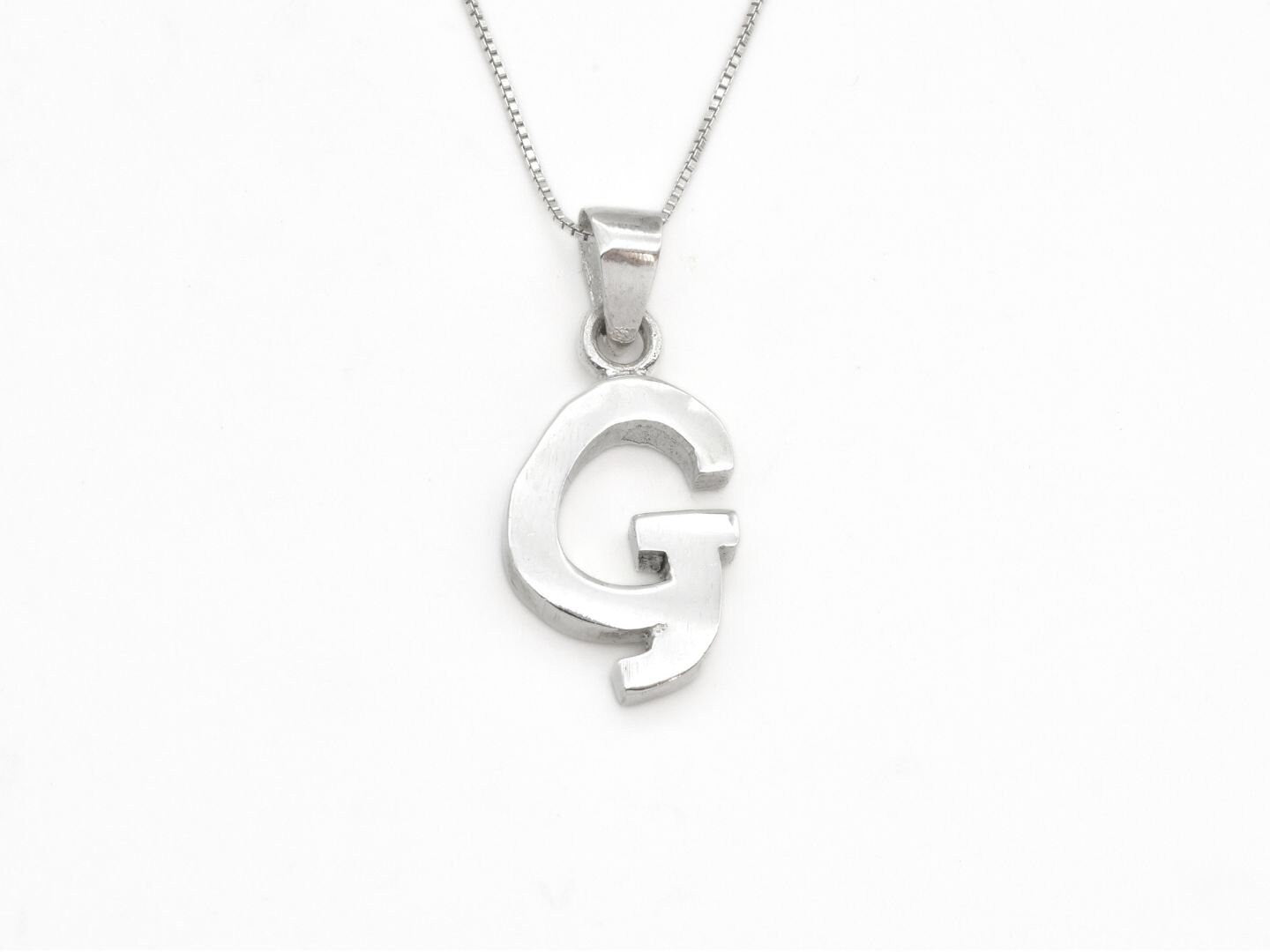 Letter G Gold Pendant -  Initial G Necklace, Alphabet Letter Gold Pendant