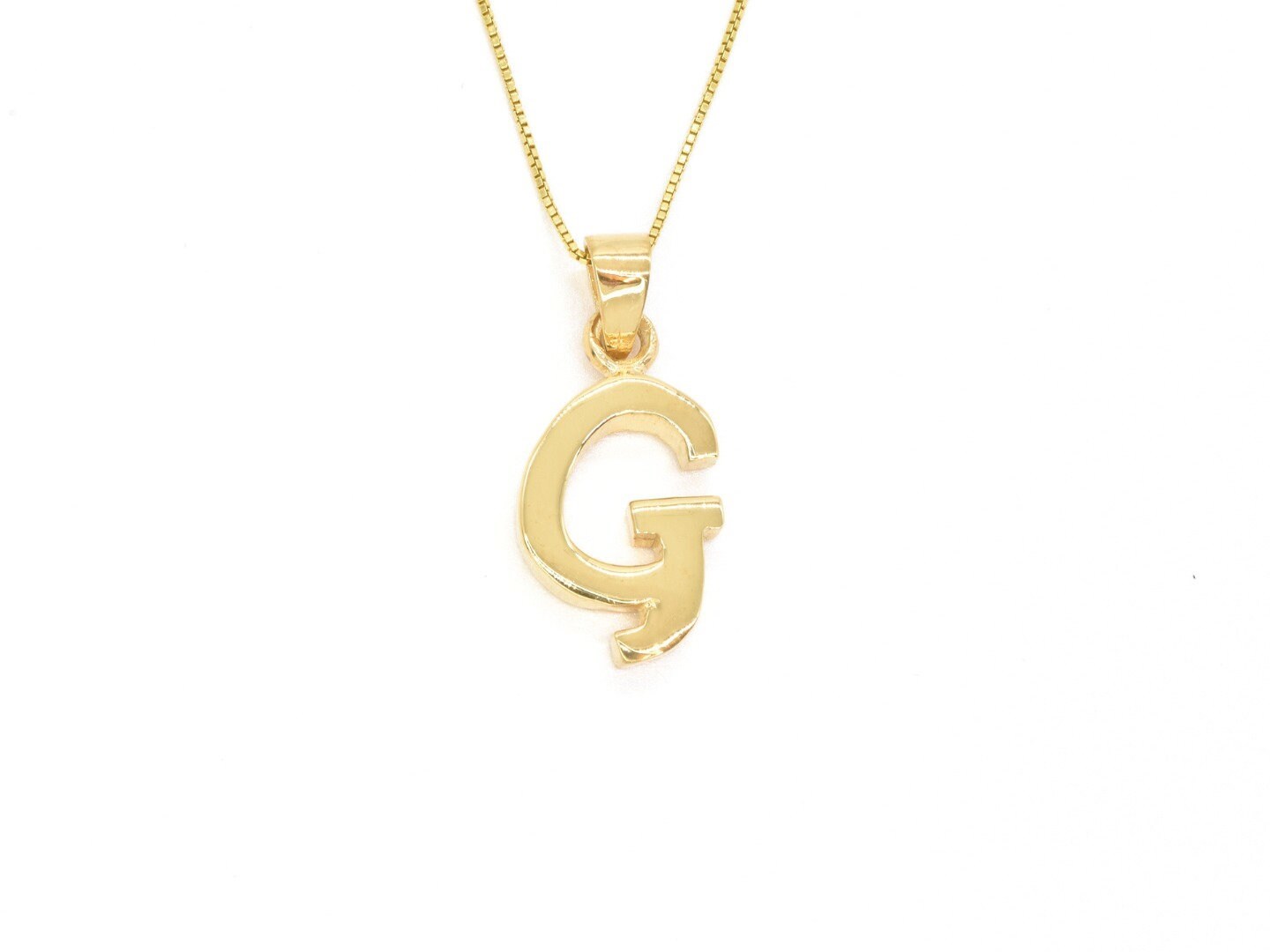 Letter G Gold Pendant -  Initial G Necklace, Alphabet Letter Gold Pendant