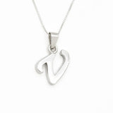 Gold Letter V Pendant - Alphabet Letter Necklace, Capital V Necklace