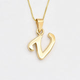 Letter  V Pendant - Alphabet Letter Necklace - Initial V Necklace