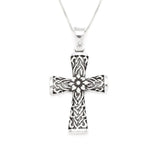 Celtic Cross Pendant - Floral Cross Pendant, Gold Cross Necklace