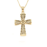 Celtic Cross Pendant - Floral Cross Pendant - Silver Cross Pendant